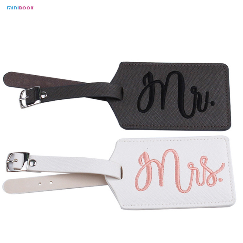 Mr&Mrs Embroidery Suitcase Luggage Tag Bag Pendant Travel Accessories Name ID Address Personalized Label Wedding Favors & Gifts