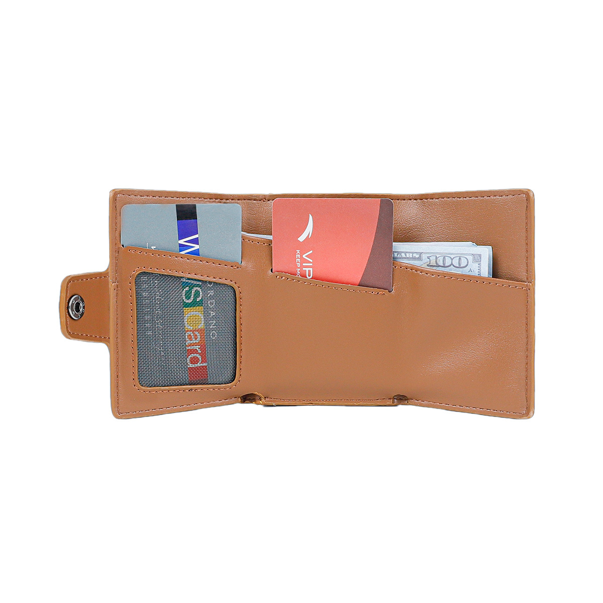 Wholesale Luxury Leather Card Holder Automatic Aluminium Pop Up Wallet Men Credit Card Wallet Custom RFID Blocking Card Bag