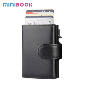 Minibook Custom Crazy Horse Wallet For Men Bifold PU Leather Wallets Vintage Bag Gift Western Handmade Unisex Oem Box Bulk Style