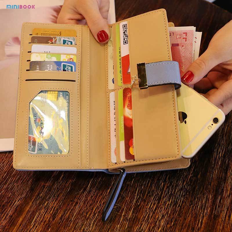 Lady Long Wallet Leather Hollow Leaves Cartera Women Purse Billetera Money Card Holder Clutch Bag Monederos Para Wallet De Mujer