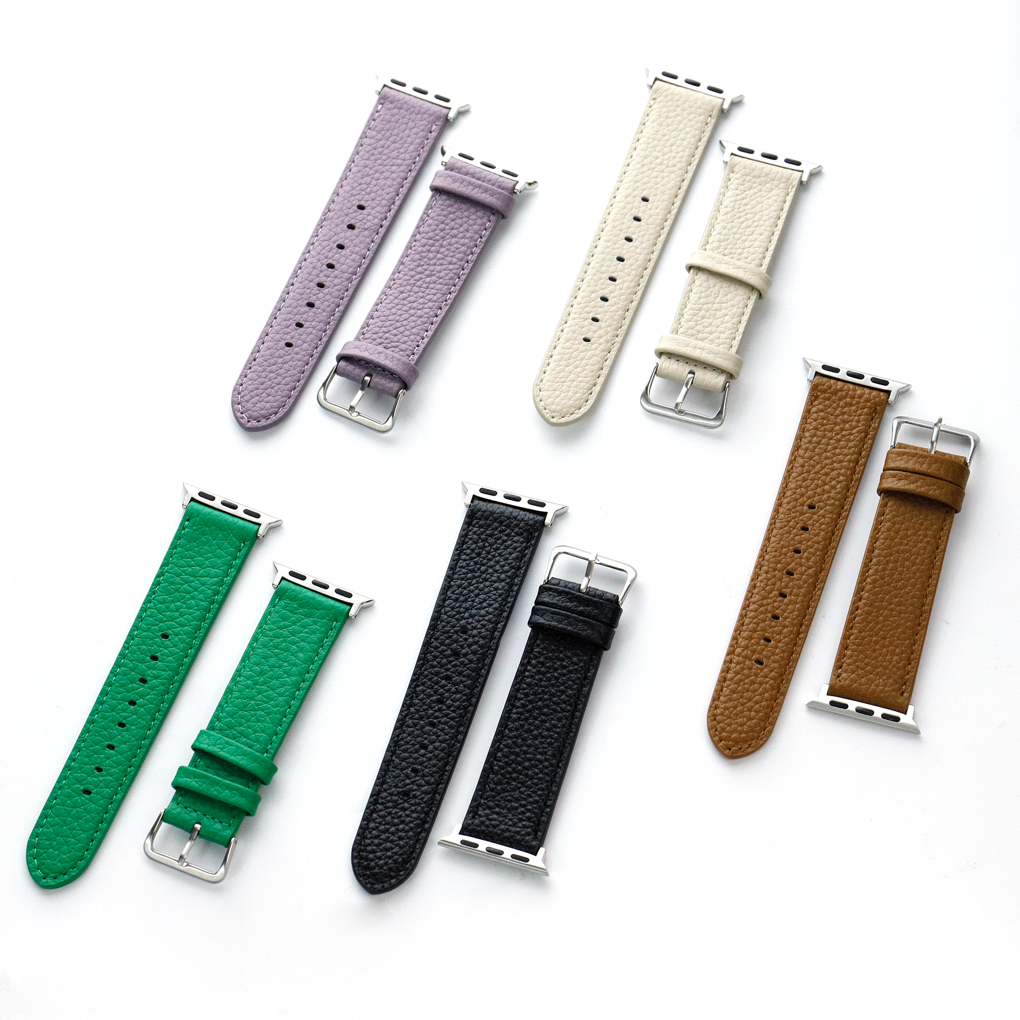 Minibook leather earphone case with leather watch band gift sets Custom genuine pebble leather phone case card holder wallet