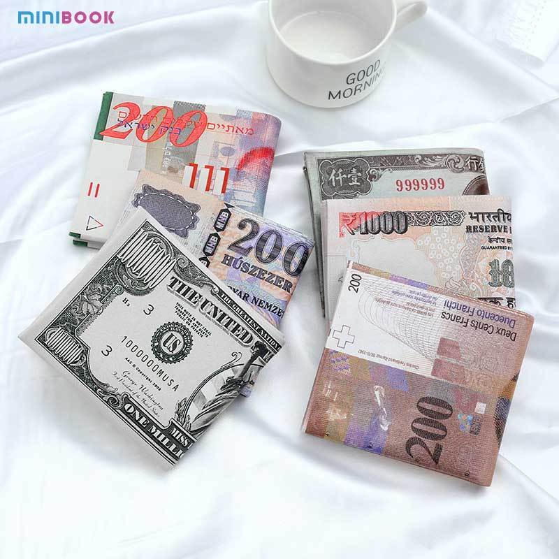 Pu Leather 100 US Dollar Bill Organizer Wallets with Zipper Print National Euro Canada Wallets for Women Fashionable Men Short