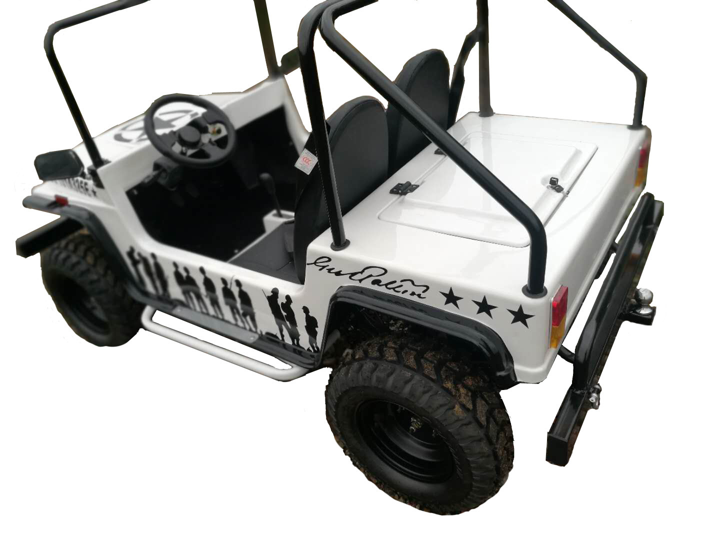 Great Quality 125cc Mini Jeep 4 Wheel Farm UTV Kids Willys Gasoline Car with 2 Seat for Adult