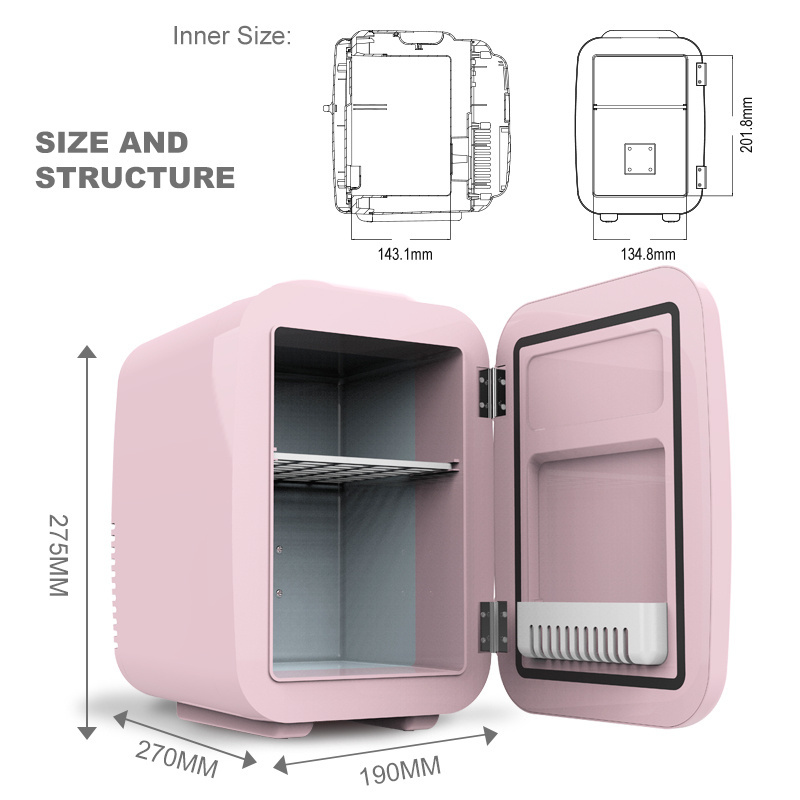 4l Portable fridge Fashion Small Refrigerators Mini Bar Fridge With Lock for home use