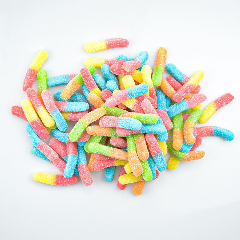 MINICRUSH CANDY Factory Direct Rainbow Worm Gummy Candy with OEM service