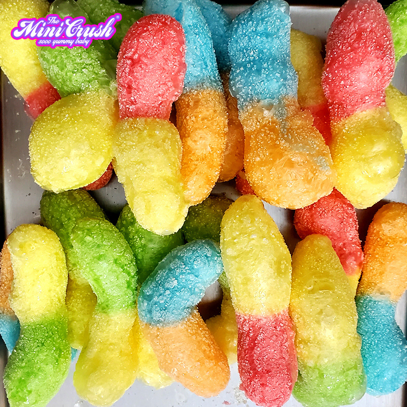 Customized Freeze Dried Candy low MOQ manufacturer sour worm gummy candy