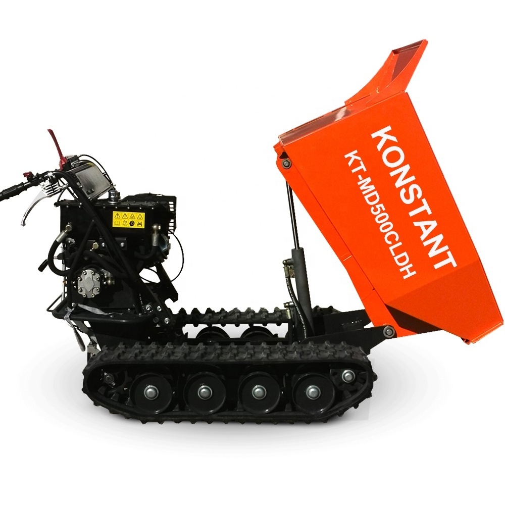 9hp Track Mini Dumper Hydrostatique/hydrostatisch Kettendumper/raupen Mini Transporter /500kgs Crawler Power Barrow Ce