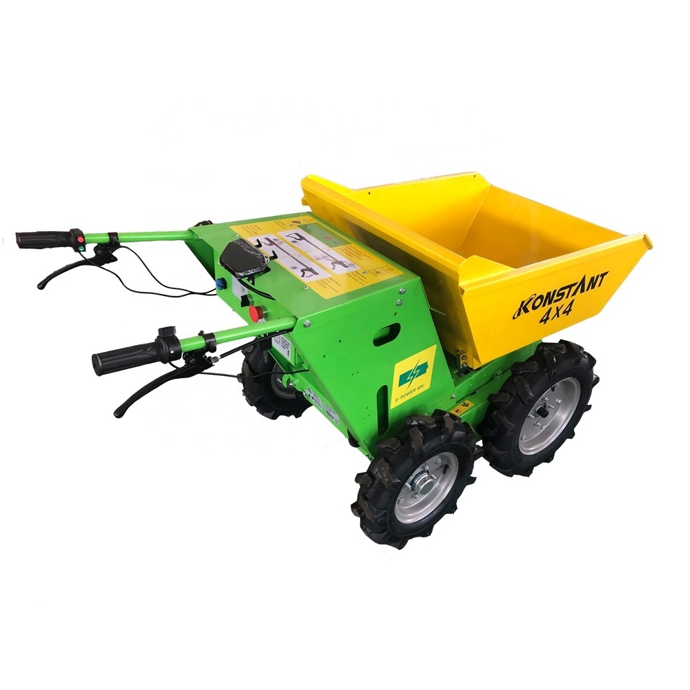 KONSTANT Unique design Wheel Barrow 4x4 Electric wheelbarrow payload 300kg Power Wheel Barrow