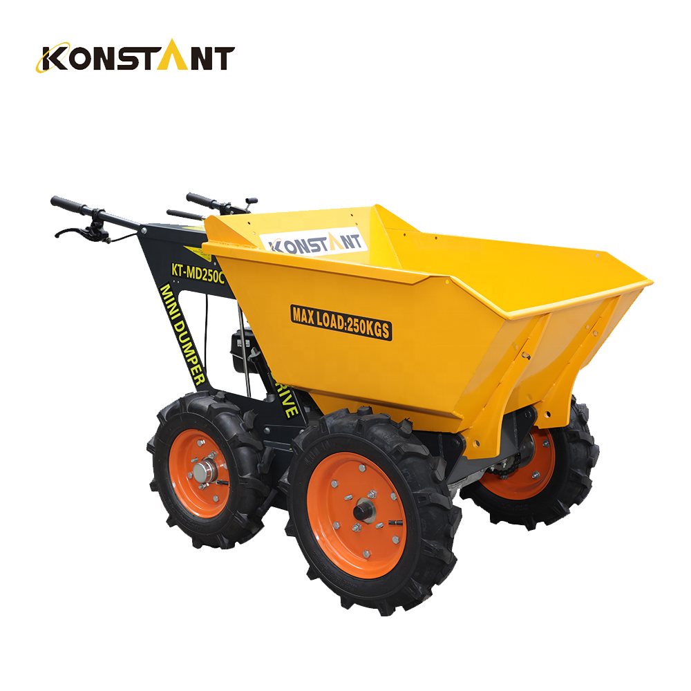 KONSTNAT Self-propelling 250KG Wheelbarrows 5.5Hp Gasoline Motor powered Wheelbarrow Concrete use Motorized Wheelbarrow