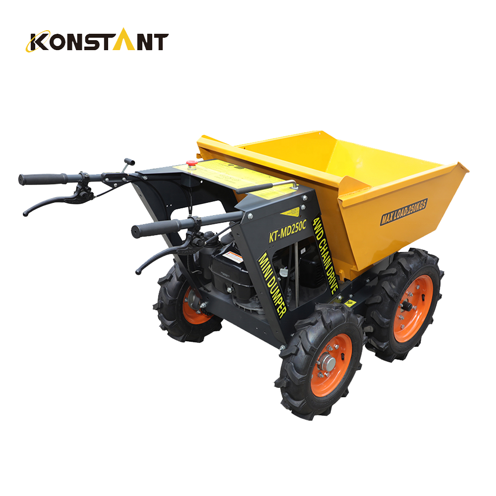 KONSTNAT Self-propelling 250KG Wheelbarrows 5.5Hp Gasoline Motor powered Wheelbarrow Concrete use Motorized Wheelbarrow