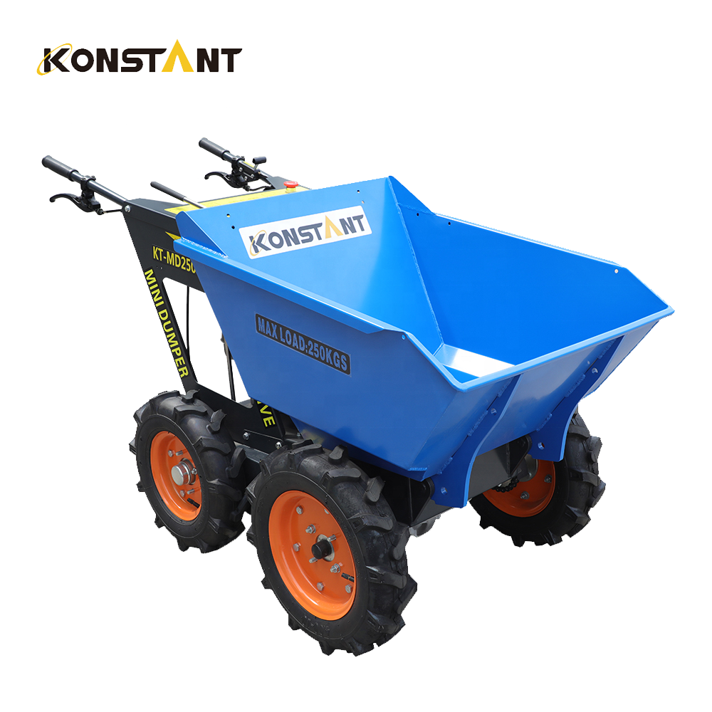 CE Approved 250kg All-Terrain Utility Mini Dumper Power Wheelbarrow 4x4 Mini Dumper Garden Dumper Truck