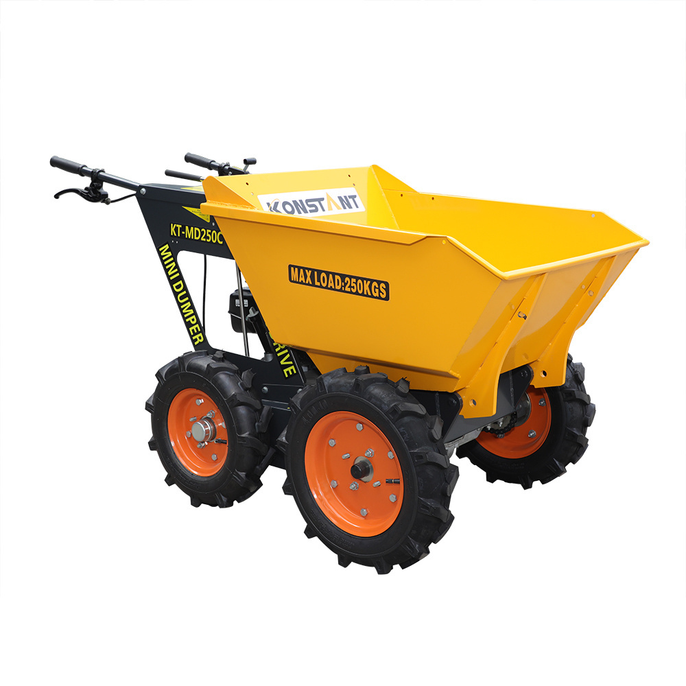 China Chain Drive Engine powered  4WD Wheelbarrow Farm Mini Barrow Small Dump Truck For Sale