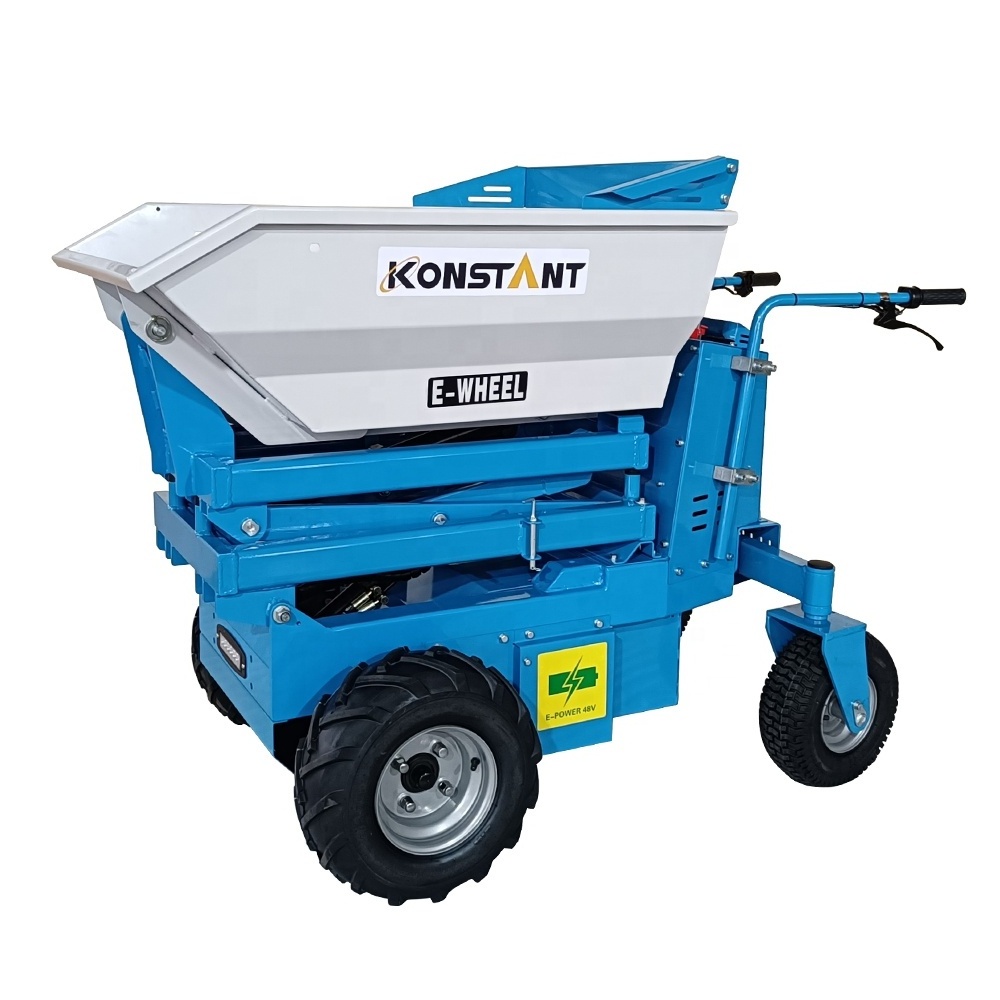 Electric Mini Dumper 500kg Capacity Battery Powered Cart Electric Wheelbarrow for Gardening Landscaping Construction