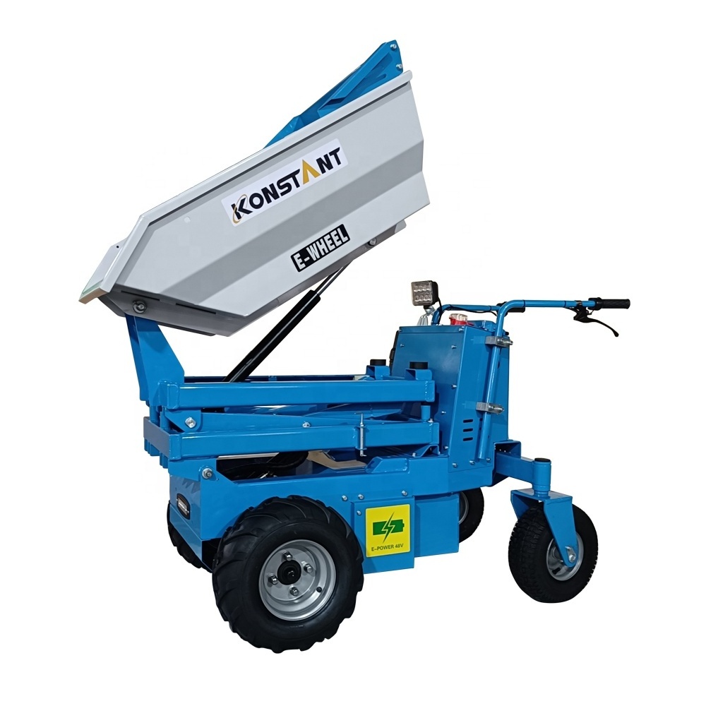 Heavy Duty Electric Wheel Barrow 48V Battery Electric Transporter Power Buggy Mini Dumper Concrete Wheelbarrow small loader