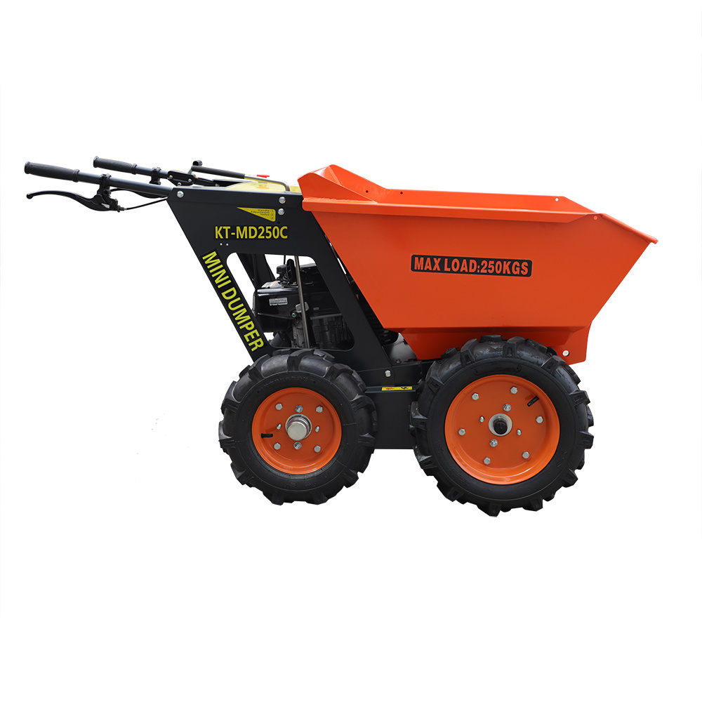 China Chain Drive Engine powered  4WD Wheelbarrow Farm Mini Barrow Small Dump Truck For Sale