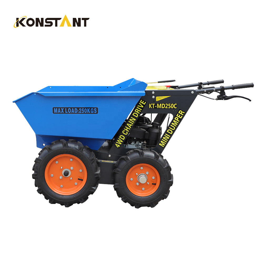 CE Approved 250kg All-Terrain Utility Mini Dumper Power Wheelbarrow 4x4 Mini Dumper Garden Dumper Truck