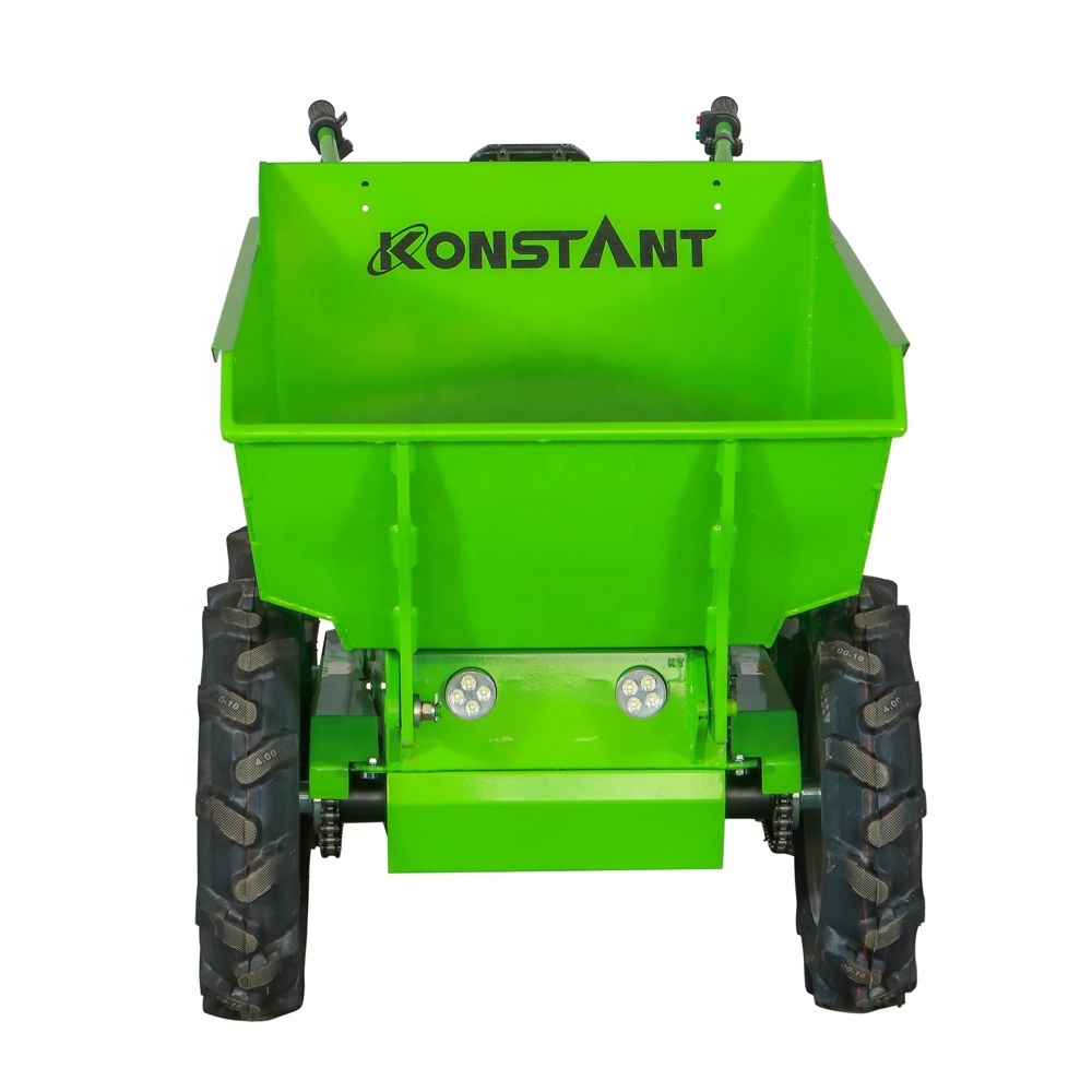 KONSTNAT Cheap Garden Mini Elektrische Electric Mini Dumper Four-wheel Power Barrow Hydraulic Dumper Wheelbarrow