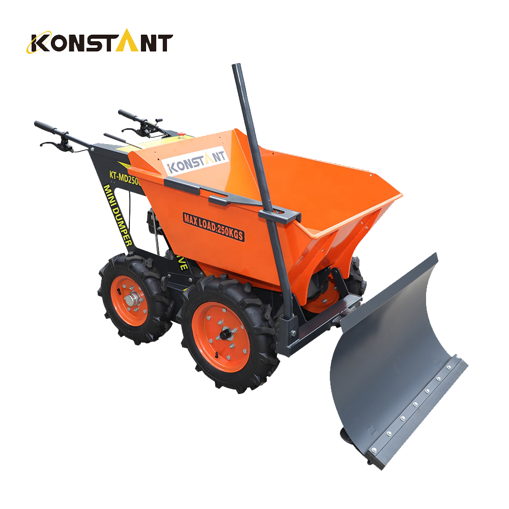 Cheap price load 250kg gasoline engine 4 wheel dump cargador small mini truck dumper for airport hospital work