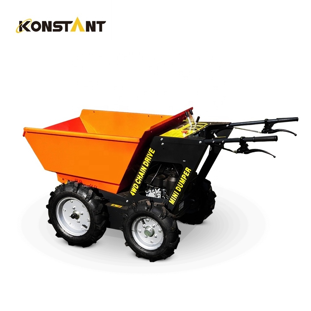 Direct Factory KONSTANT Garden Dumper 300kgs Hydraulic Mini Dumper Loncin B&S Honda Gasoline Engine Powered Wheelbarrow