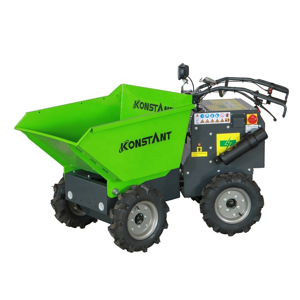 Electric MMini Dumper 300kg capacity battery-powered cart electric wheelbarrow for gardening landscaping and construction