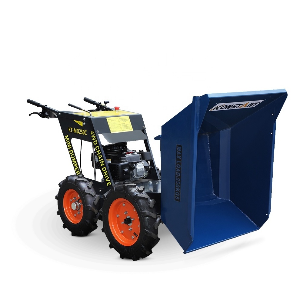 CE Approved 250kg All-Terrain Utility Mini Dumper Power Wheelbarrow 4x4 Mini Dumper Garden Dumper Truck