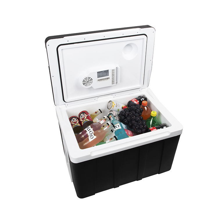 hot sale car cooler fridge with trolley and wheel portable mini refrigerador 12v for car