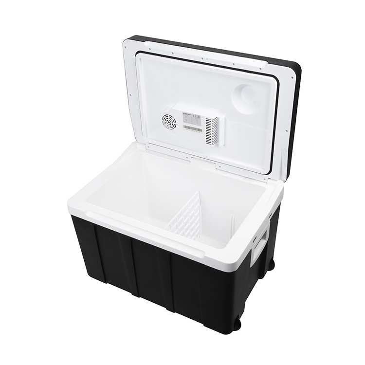 hot sale car cooler fridge with trolley and wheel portable mini refrigerador 12v for car