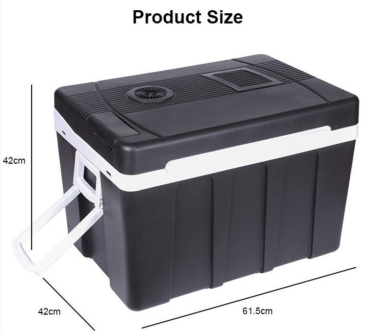 High Performance Products 50L Large Capacity Premium Outdoor Fish cooler box car with Wheels Handle fridge 12v dc and 220v