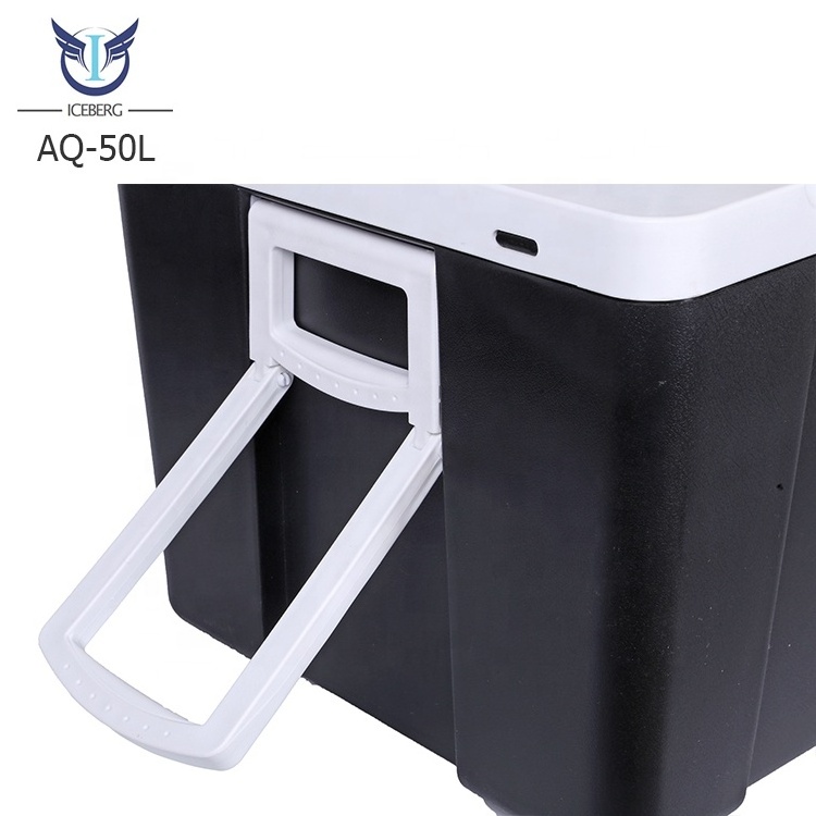 Factory hot sale Camping Plastic OEM Ice Chest Cooler Box with Wheels 60L 50L Hard Cooler for Portable Picnic