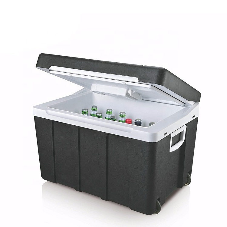 Factory hot sale Camping Plastic OEM Ice Chest Cooler Box with Wheels 60L 50L Hard Cooler for Portable Picnic