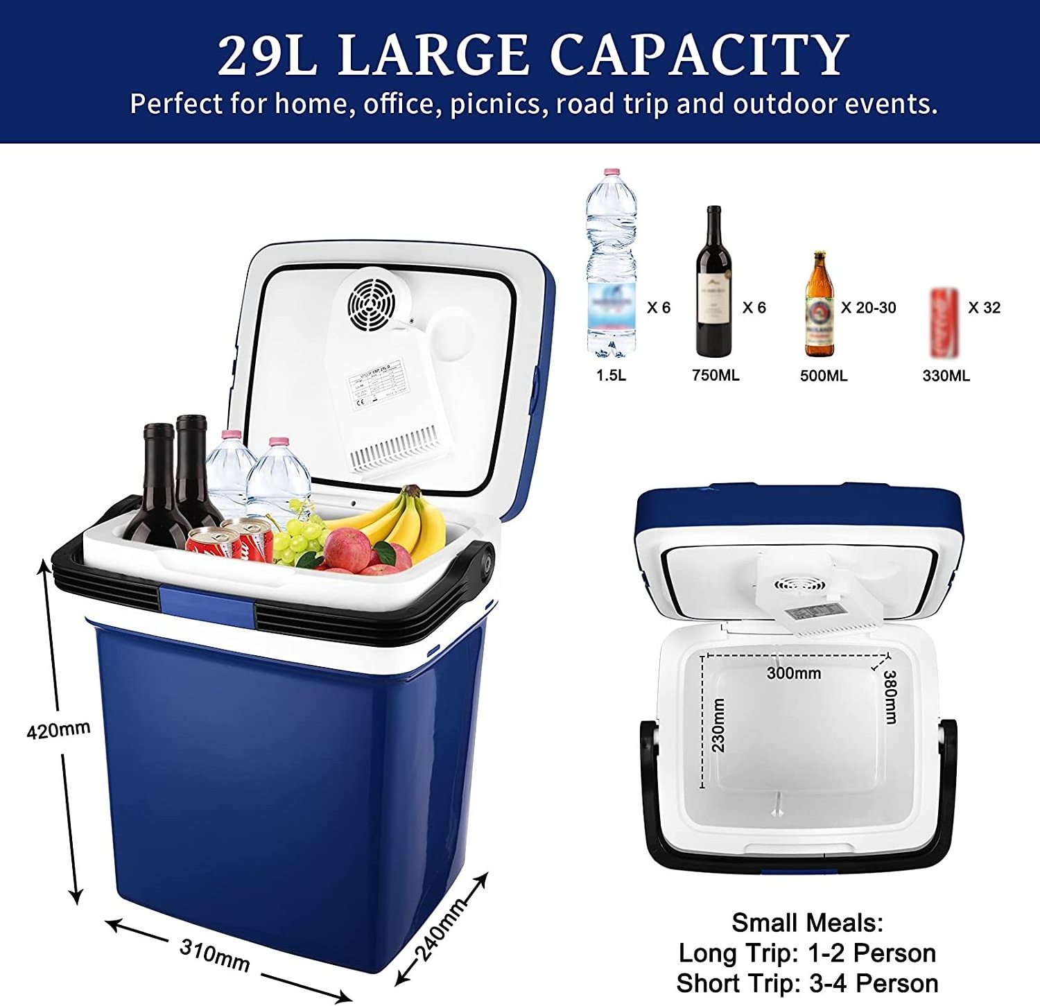 Factory Hot Selling 29L Portable Car Refrigerator Camping Outdoor Refrigerator Small Refrigerator