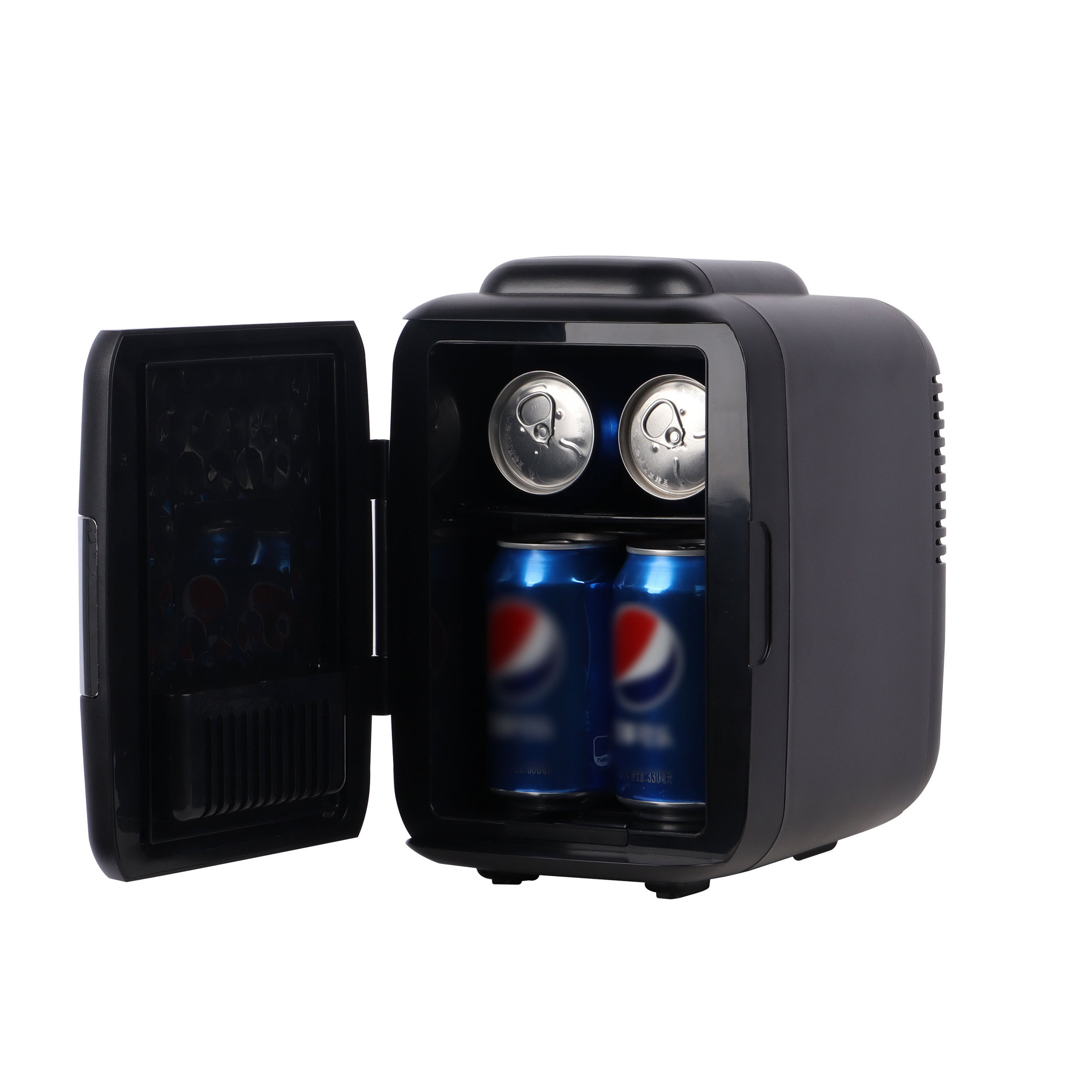 Retro black Design portable 4L 6 Cans Cooler Warmer Mini car Fridge skincare fridge for car and home car fridge