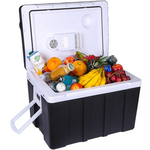 Hot sale Cooler Box with Wheels Handle 50L Large Size fridge 12v dc and 220v ac Cooler for outdoor