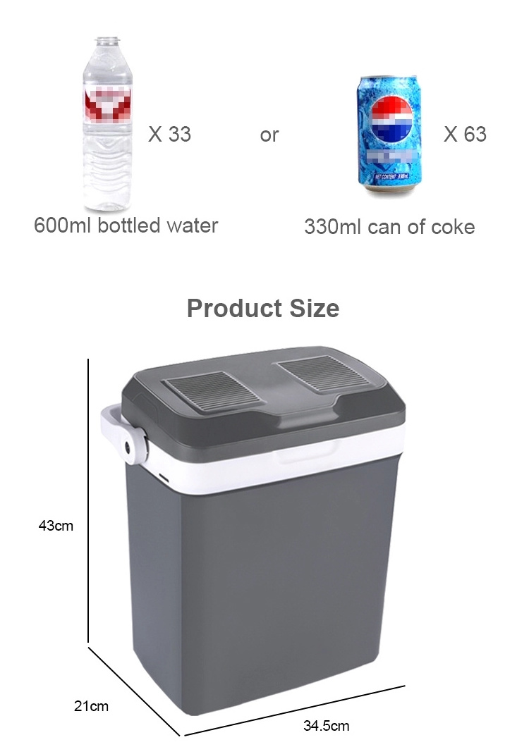 Factory 21L Thermoelectric cooler and warmer car refrigerator refrigerated food box DC 12V for car camping