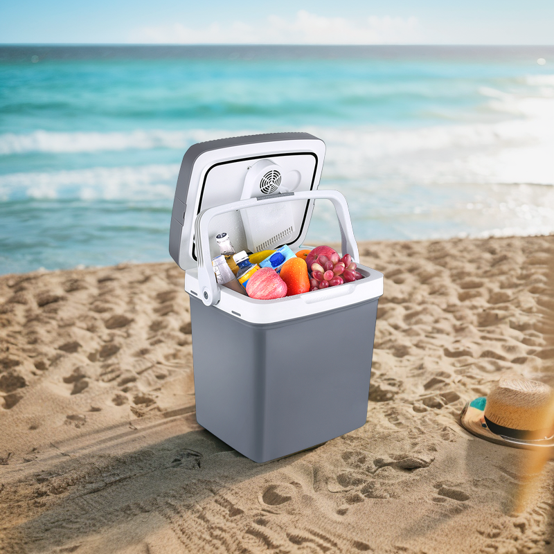 26L portable 12 volt AC 220V camping mini cooler box ice keeping cans food car mini cooler and both can for home