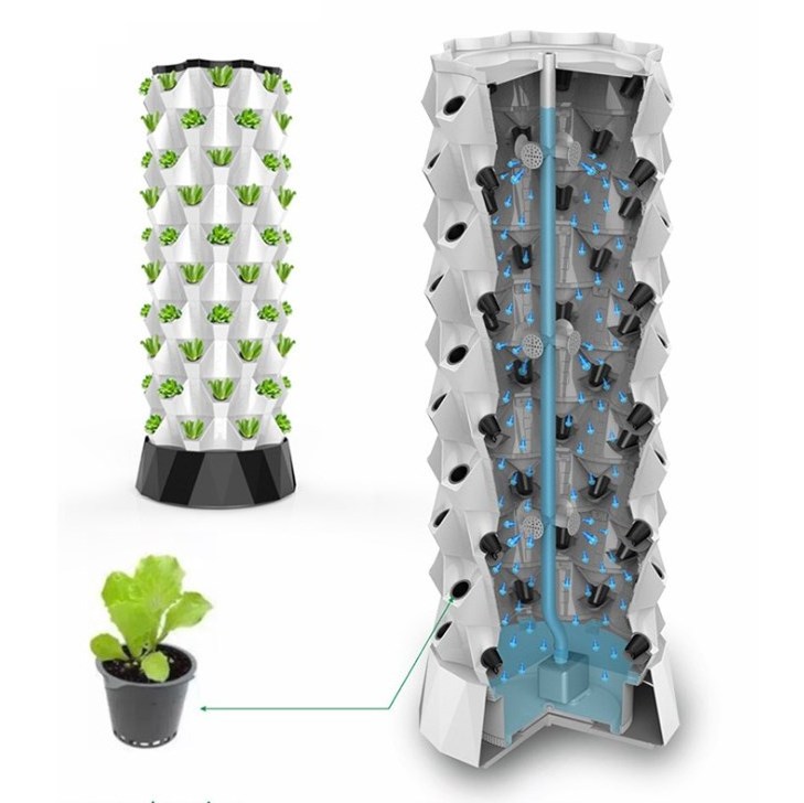 Hot sale Hydroponic vertical planting system Greenhouse growing full kit with pump and growing sponge pineapple tower