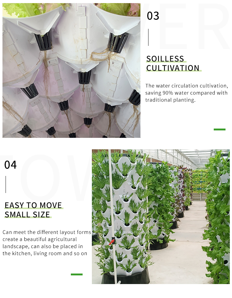 Hot sale Hydroponic vertical planting system Greenhouse growing full kit with pump and growing sponge pineapple tower