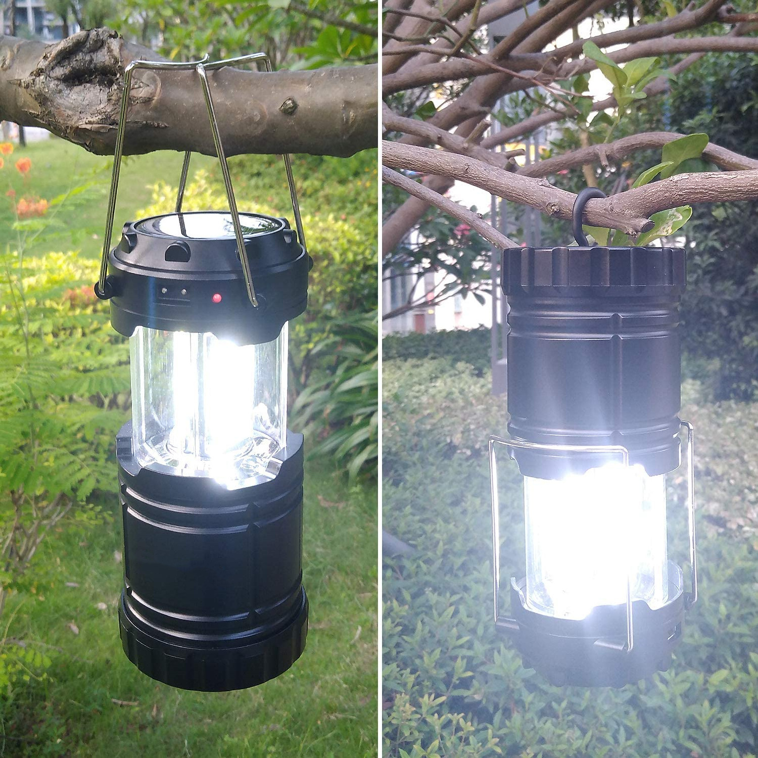 Hot sale multi-function Solar powered led camping light outdoor tent lantern lamp portable collapsible hanging camping lantern