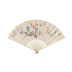 Wedding and party ladies nylon foldable wooden ribs hand fans