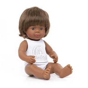 Miniland Baby doll aboriginal boy 38cm spanish high quality for child's development and inclusion