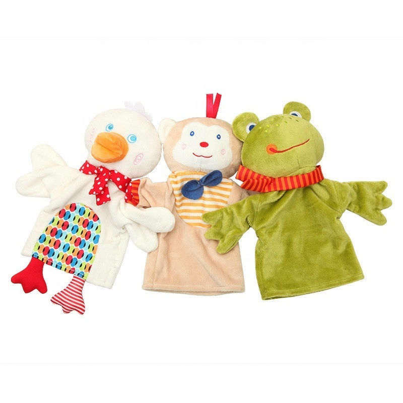 Special Design Presents For Kid Accompany Children Tell A Story Exquisite And Vivid Embroidery Cute Animals Plush Toy Puppet