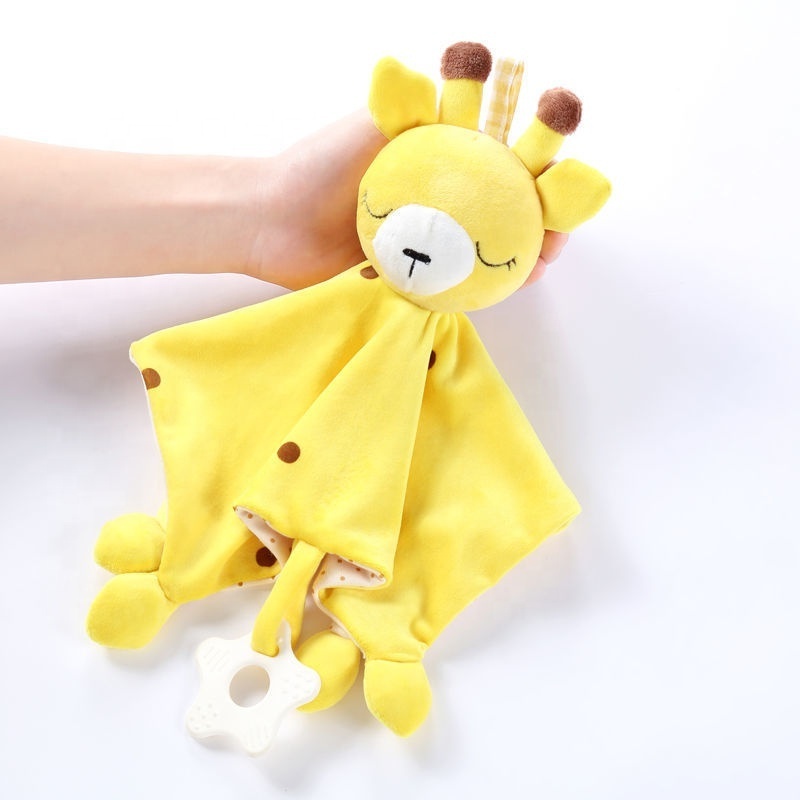 Wholesale Promotion 2021 Appease Animal Plush Head Towel Comforter Baby Security Blanket