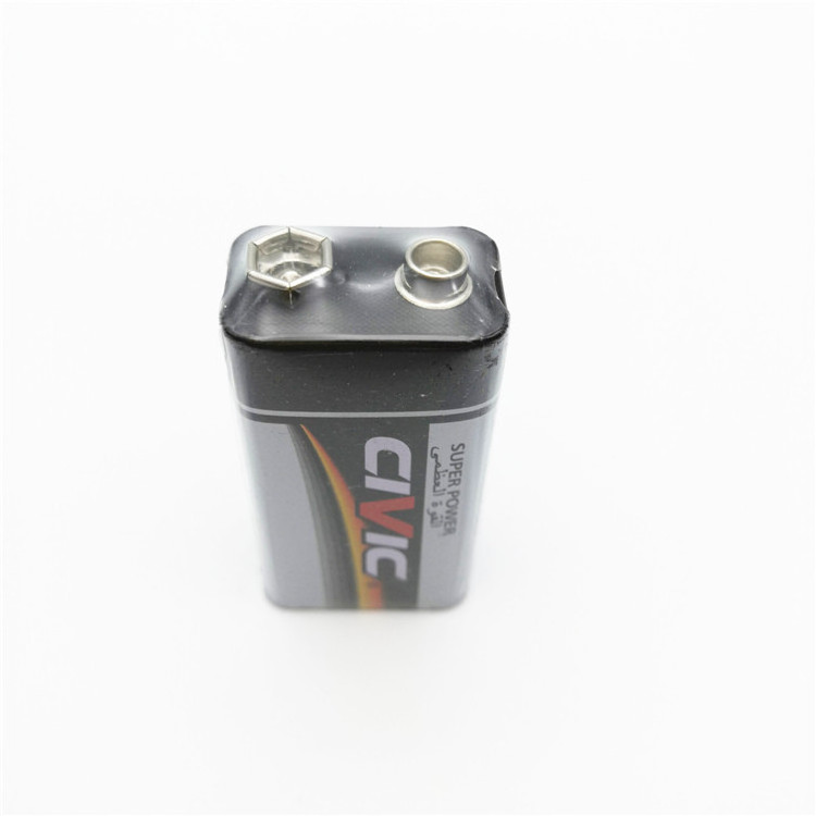 1.5V Civic 6f22 9 Volt Battery Zinc Carbon for Flashlight Shrink Pack 26 Hours