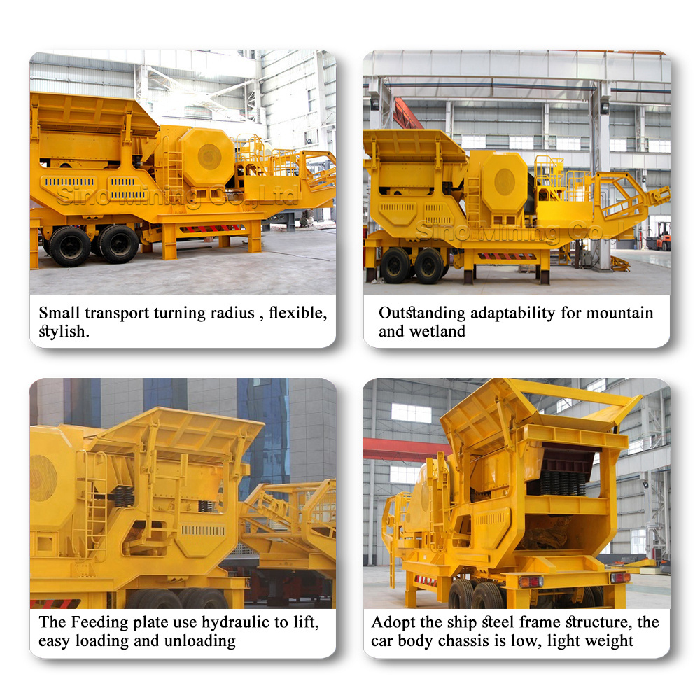 Output 200 tph Mobile rock stone Jaw Crushing Plant Price, Portable basalt stone crusher station, track mobile jaw crusher