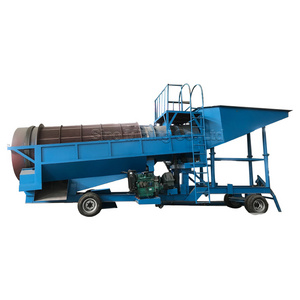 Small scale portable mobile screw gold trommel wash plant