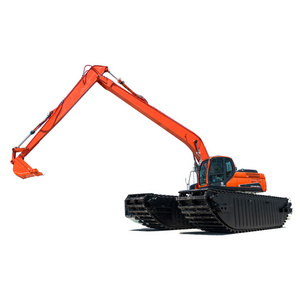 Floating Pontoon Undercarriage Swamp Buggy Amphibious Excavator For Sale