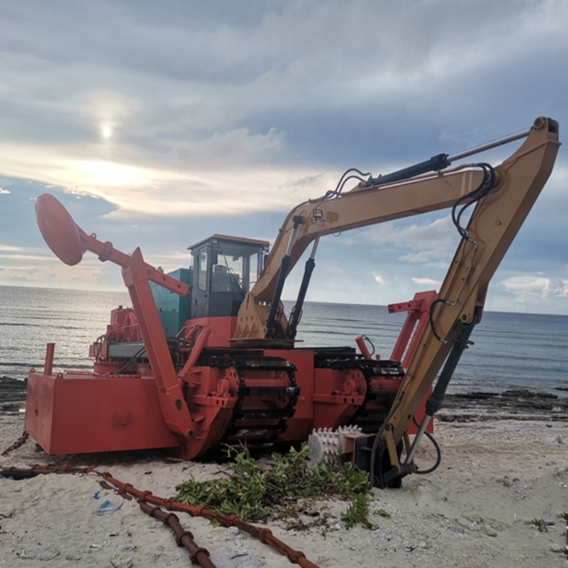 Floating Pontoon Undercarriage Swamp Buggy Amphibious Excavator For Sale