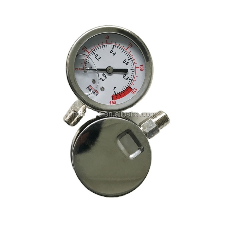 Factory price water pressure gauge digital / lpg gas pressure gauge with glycerin filled