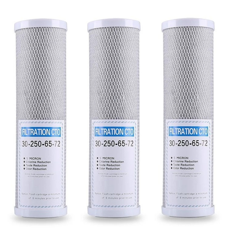 Water Filter Activated Carbon Cartridge Filter 10/20 Inch Cartridge Replacement Purifier CTO Block Carbon Filter