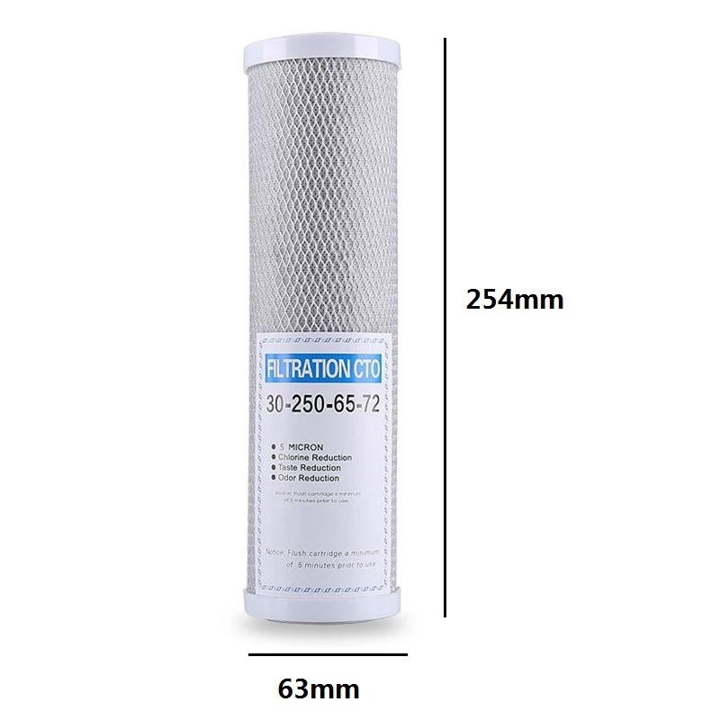 Water Filter Activated Carbon Cartridge Filter 10/20 Inch Cartridge Replacement Purifier CTO Block Carbon Filter